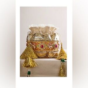 NWT Free People Seasons Sparkle Mini Gift Sack